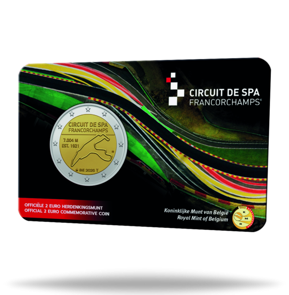 2 Euro Spa-Francorchamps Rennstrecke, 2025, bfr. in flämisch sprachiger Coincard