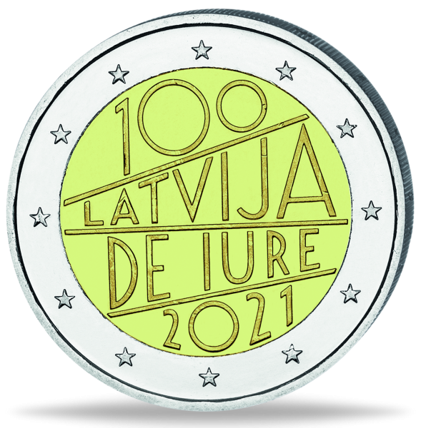 2 Euro Anerkennung Lettlands - Vorderseite Münze