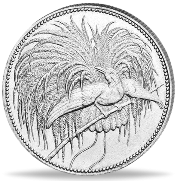Deutsch-Neuguinea, 5 Mark Paradiesvogel - Münze Vorderseite