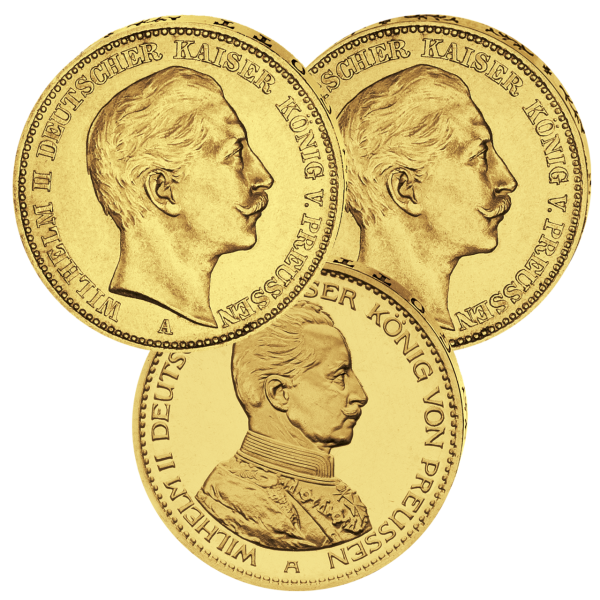 10+2x20 Mark Preußen Wilhelm II - Satzbild