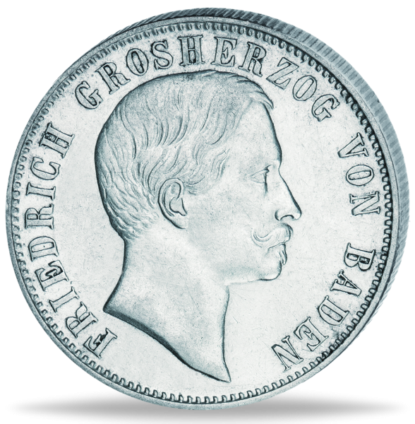 1 2 Gulden Friedrich Baden - Vorderseite Münze