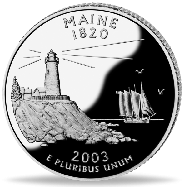 USA, 1/4 $ Maine, State Quarter-Serie, 2003, bfr - Münze Vorderseite