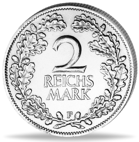 2 Reichsmark „Eichenlaub - F“ 1926 - Silber - Münze Vorderseite
