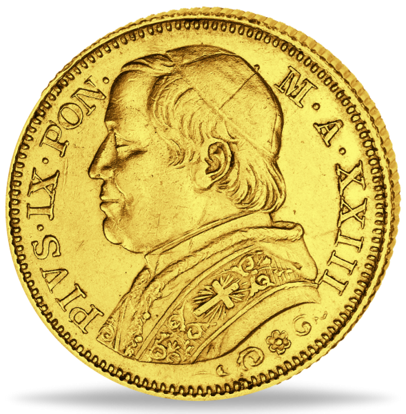 20 Lire Papst Pius gr Kopf - Vorderseite Münze