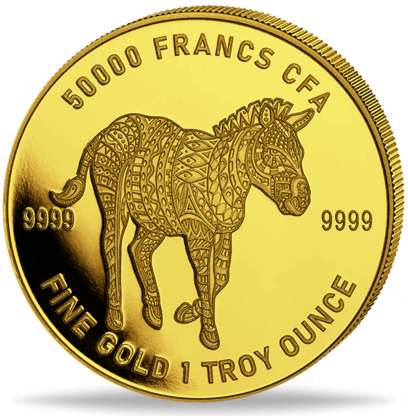 50000 Francs Zebra - Vorderseite Münze