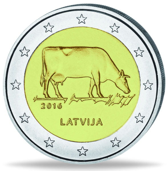 2 E Milchwirtschaft Lettlands - Münze Vorderseite