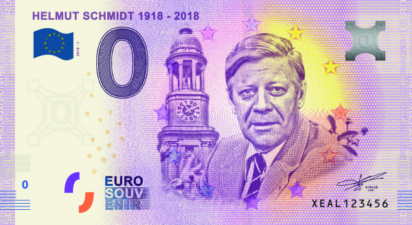 0 E Banknote Helmut Schmidt - Vorderseite