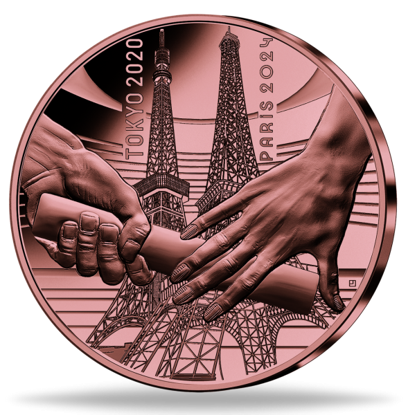 1 4 Euro Fackelübergabe an Paris Olympiade 2024 - Vorderseite Münze