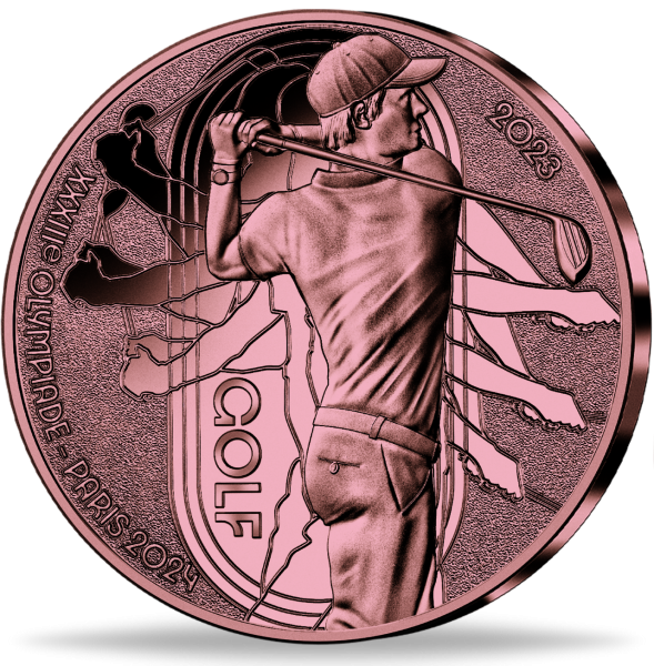 Viertel Euro Golf Olympiade Paris 2024 Kupfer - Vorderseite Münze