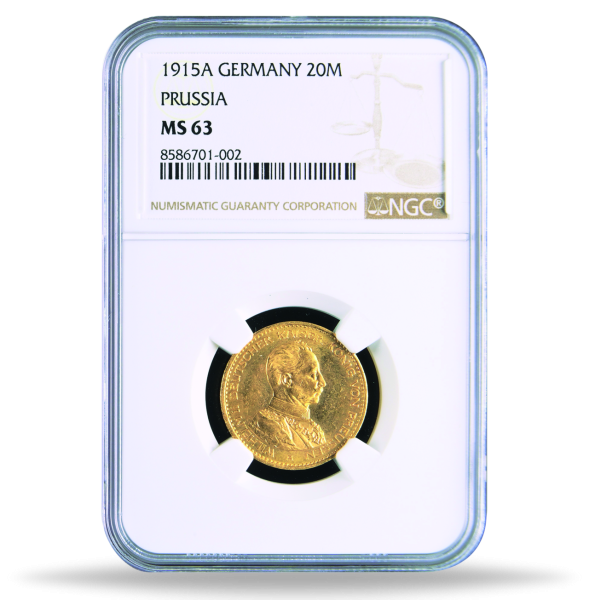 20 Mark 1915, Wilhelm II. (J. 253), NGC MS-63 - Slab Vorderseite