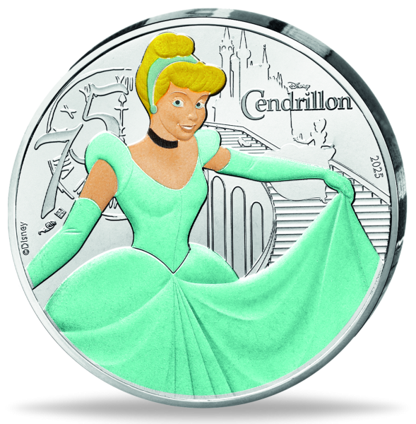 10 Euro Cinderella, 2025, Silber, Farbappli, st, Münzkarte - Münze Vorderseite