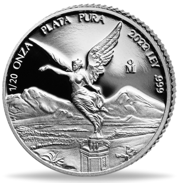 Ein 20stel Onza Mexiko Libertad- Vorderseite Münze
