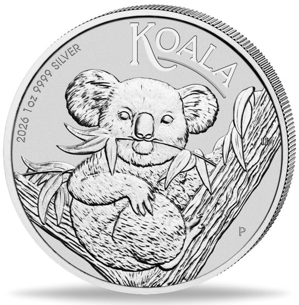 1 Dollar Koala, 1 Unze Silber - Münze Vorderseite