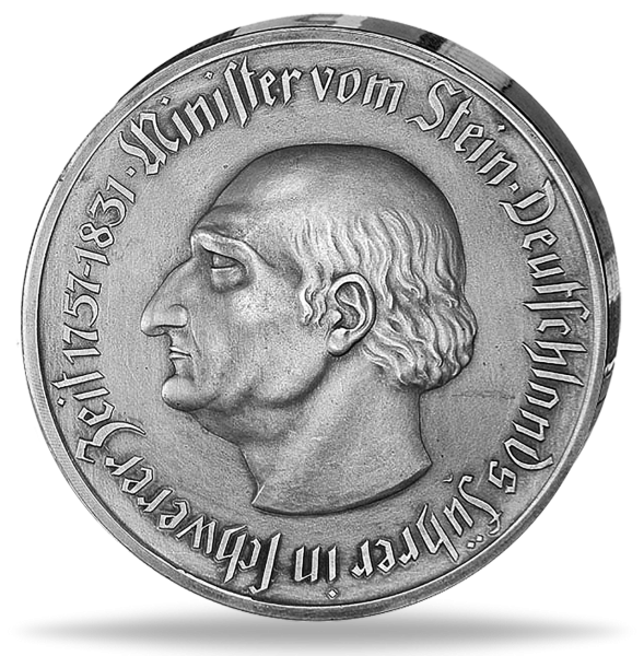 Staatliches Notgeld, 1 Billion Mark 1923 Freiher vom Stein Neusilber Vorderseite