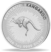 1 Dollar Känguru/Kangaroo 1 Unze Silber - Münze Vordersete 1 Dollar Känguru/Kangaroo 1 Unze Silber - Münze Vordersete