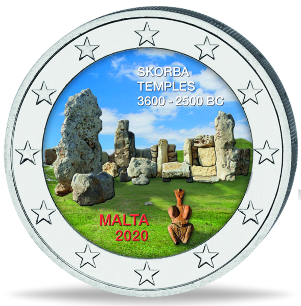 2 Euro Tempel von Skorba - Münze Vorderseite