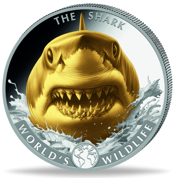 017910080 ^ 2026 ^ - ^ 20 ^ Goldver ^_1oz_Ag_Worlds_Wildlife_Shark_Hai_Bullion_G