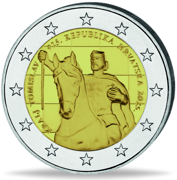 2 Euro 1.100 Jahre Kroatien & Krönung Tomislav, 2025, bfr. - Münze Vorderseite