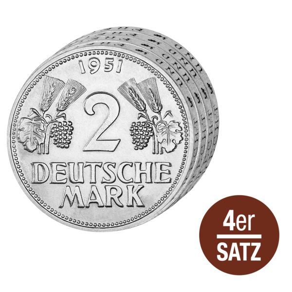 Bundesrepublik Deutschland, 2 DM Ähren & Trauben 1951 - Satzbild