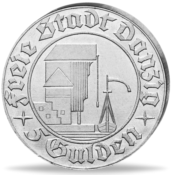 Danzig 5 Gulden „Krantor“ 1932 Fast Stempelglanz - Münze Vorderseite