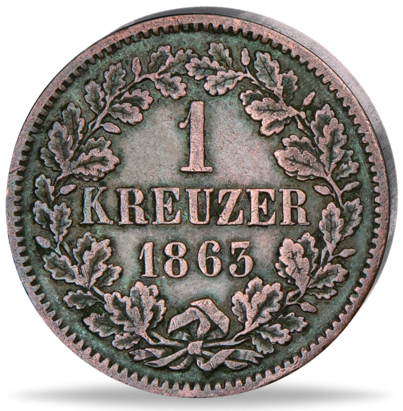 1 Kreuzer Großherzog Friedrich I. - Münze Vorderseite