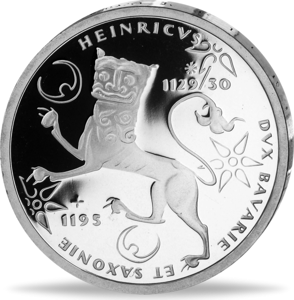 10 Deutsche Mark Heinrich der Löwe - Vorderseite BRD Silbermünze