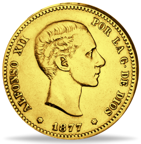 25 Pesetas Alfonso XII - Vorderseite Münze