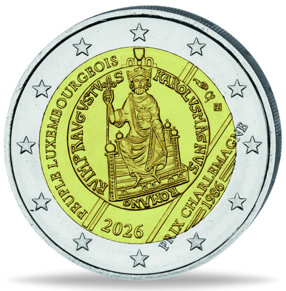 Luxemburg, 2 Euro 40 J. Intern. Karlspreis, 2026, bfr. - Münze Vorderseite