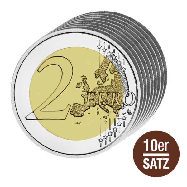 2 Euro - 10 Münzen aus 10 Ländern