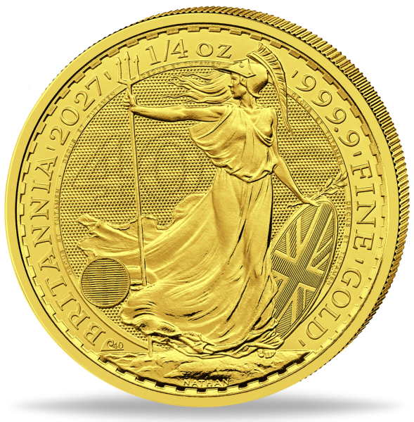 25 Britische Pfund Britannia 1/4 Unze Gold - Münze Vorderseite