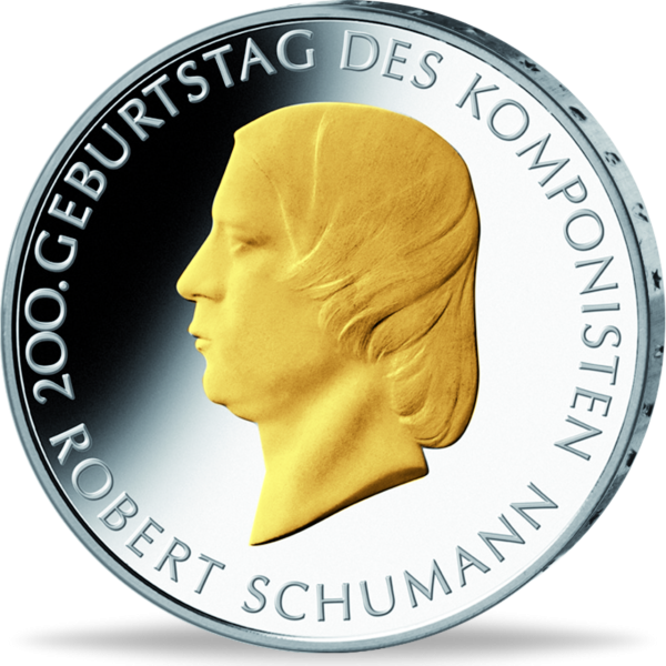 10 Euro Robert Schumann - Vorderseite Münze