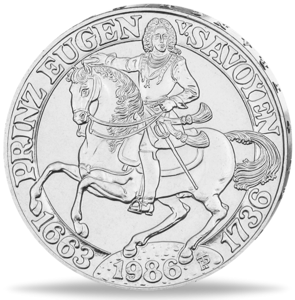 Österreich 500 Oes 250.Todestag Prinz Eugen von Savoyen 1986 - Münze Vorderseite