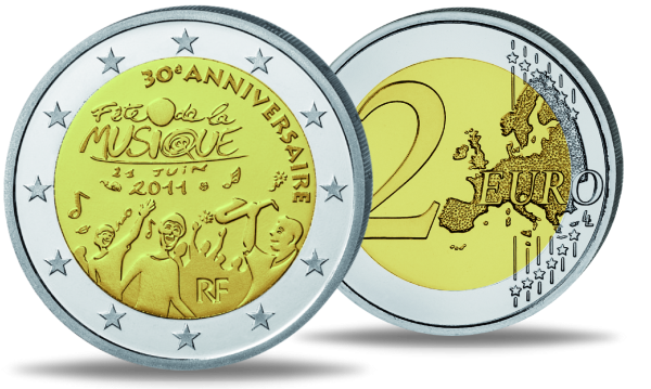 2 Euro Fête de la Musique | Münzen-Versandhaus Emporium-Hamburg