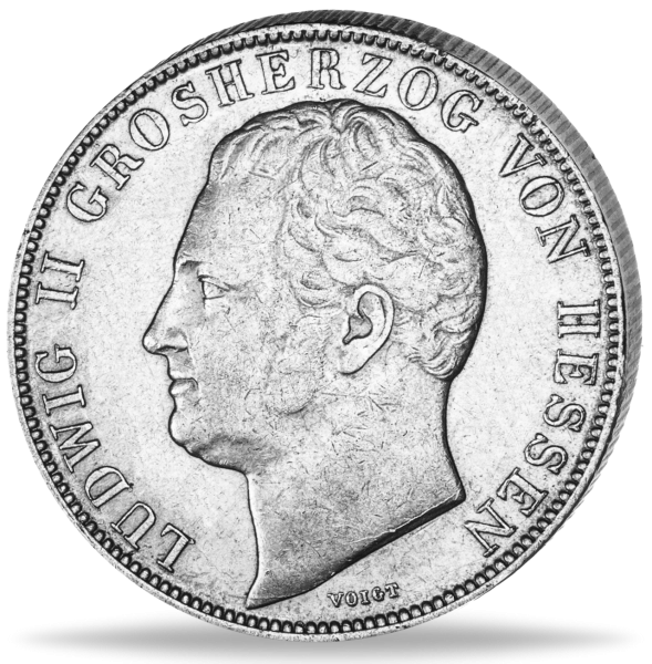 1 Gulden 1839-1847, Großherzog Ludwig II. - Vorderseite Münze