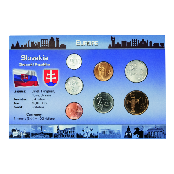 18,80 Korun Kursmünzensatz Slowakei - 7 Münzen
