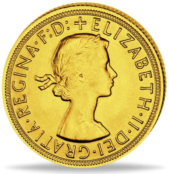 1 Sovereign junge Elizabeth II Kranz - Vorderseite Münze