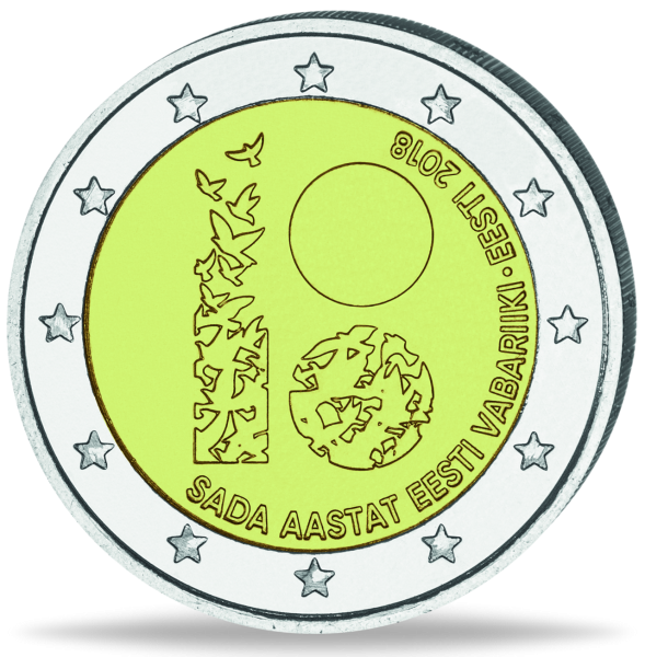 2 E Republik Estland 100 Jahre - Münze Vorderseite