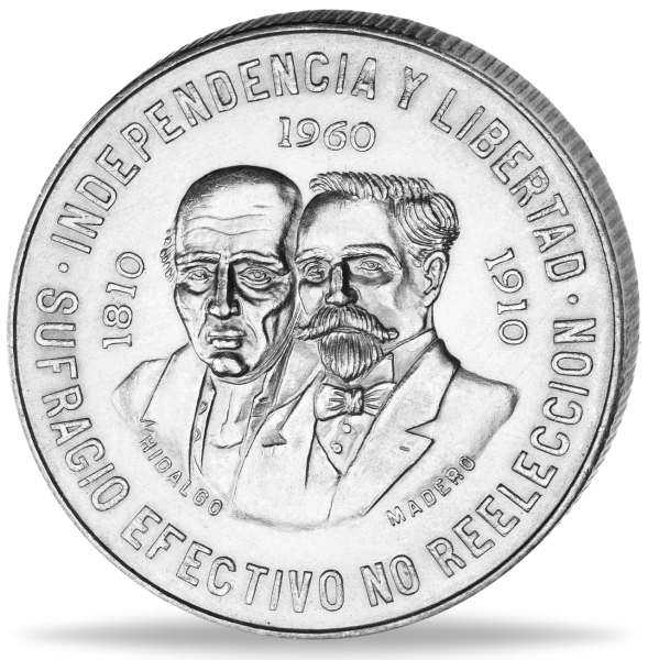 Hidalgo und Madero - Münze Vorderseite