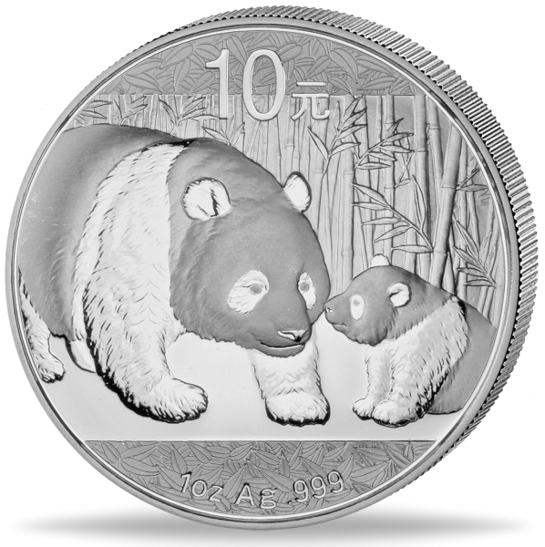 10 Yuan 1 Unze Silber Panda 2011 - Münze Vorderseite