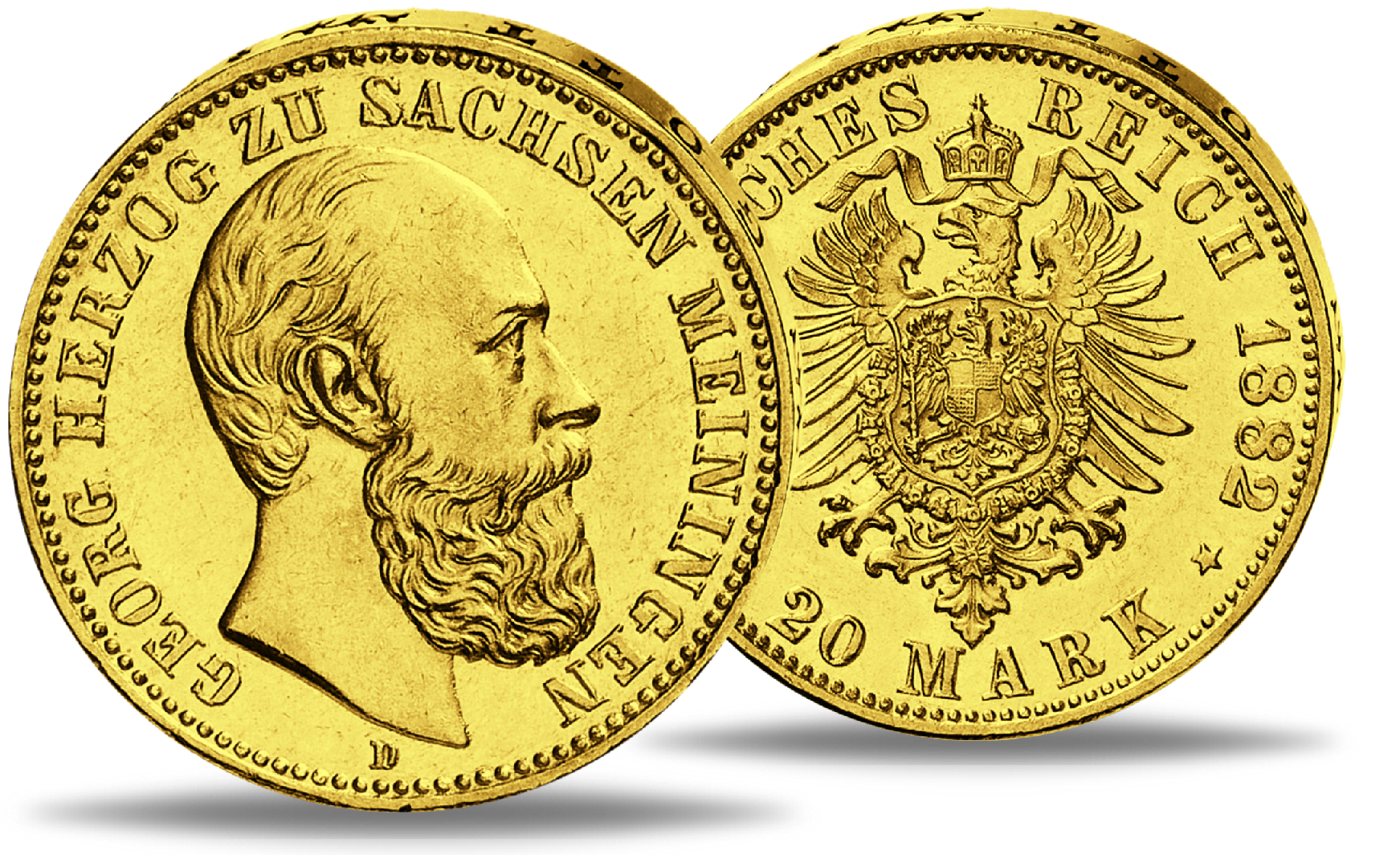 Herzogtum Sachsen Meiningen 20 Mark 1882 J 276 Herzog Georg II 