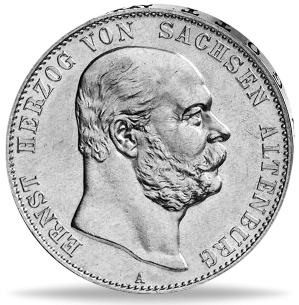 Sachsen-Altenburg, 5 Mark „Herzog Ernst I.“ 1901 - Silber - Münze Vorderseite