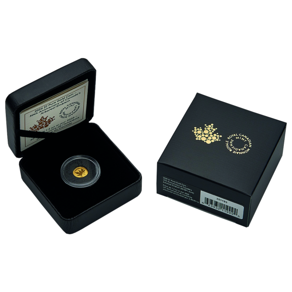 1 $ „30 Jahre Maple Leaf“, Polierte Platte, Reverse Proof - Münze in Etui