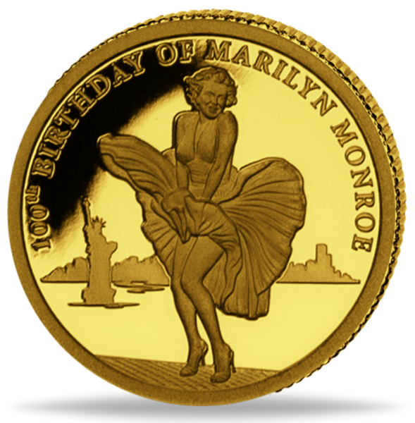 100 Francs 'Marylin Monroe 100. Geburtstag', 0,5g Gold - Münze Vorderseite
