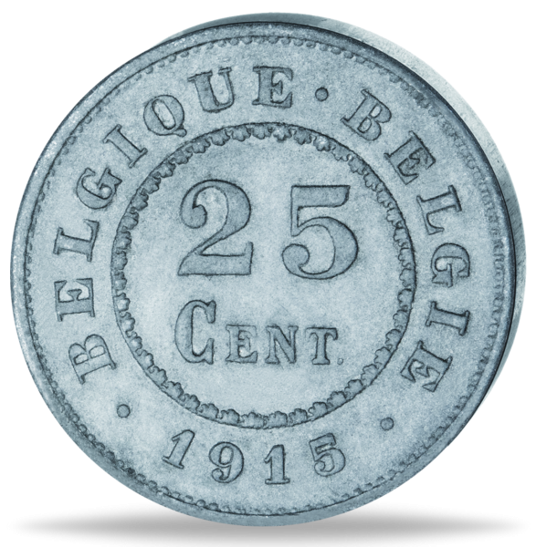Königreich Belgien 25 Cent 1915 Fast Stempelglanz - Münze Vorderseite
