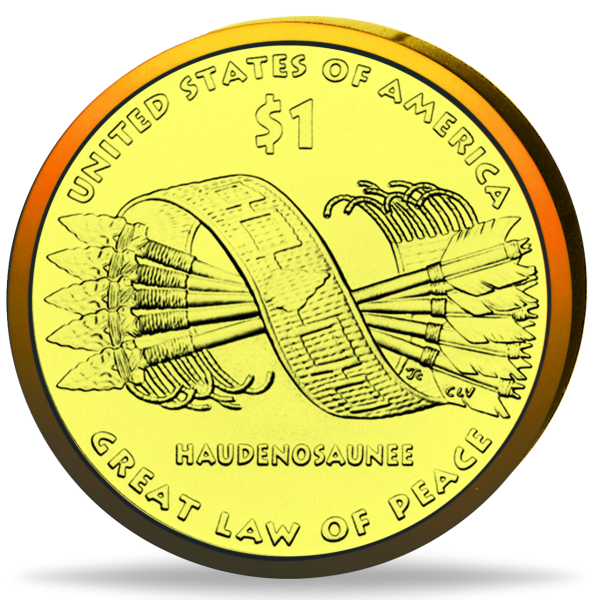 1 US-$ „Sacagawea - Chippewa“ - Münze Rückseite