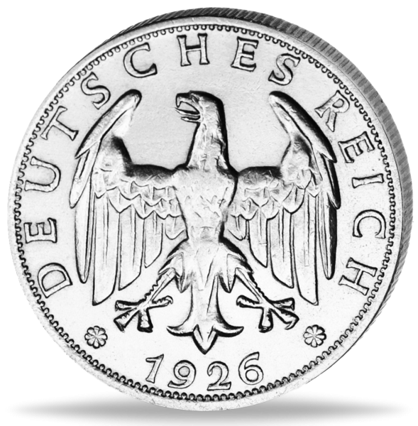 2 Reichsmark „Eichenlaub - F“ 1926 - Silber - Münze Rückseite
