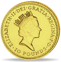 10 Pfund Britannia 1/10 Unze Gold Jahrgang unserer Wahl - Münze Rückseite 10 Pfund Britannia 1/10 Unze Gold Jahrgang unserer Wahl - Münze Rückseite