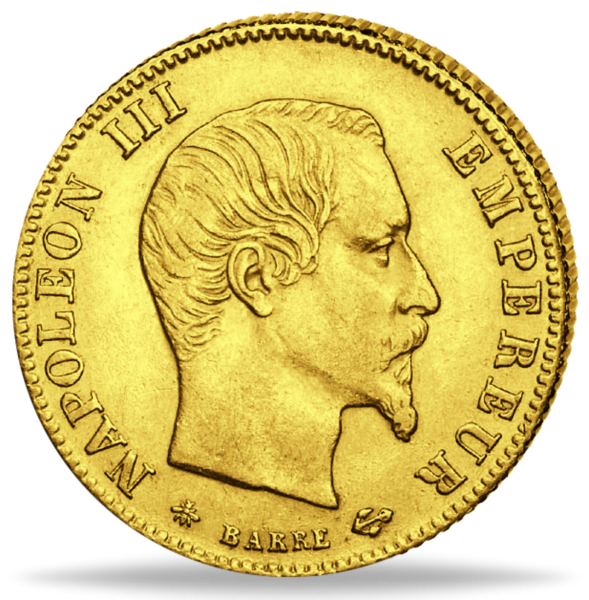 5 Französische Francs Napoleon III ohne Kranz - Vorderseite Münze