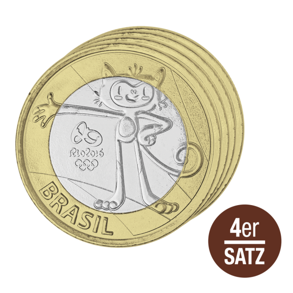 4x1 Real-Kursmünzensatz - Brasilien