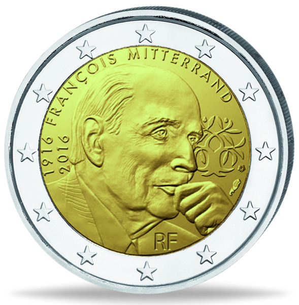 2 Euro Francois Mitterrand - Münze Vorderseite